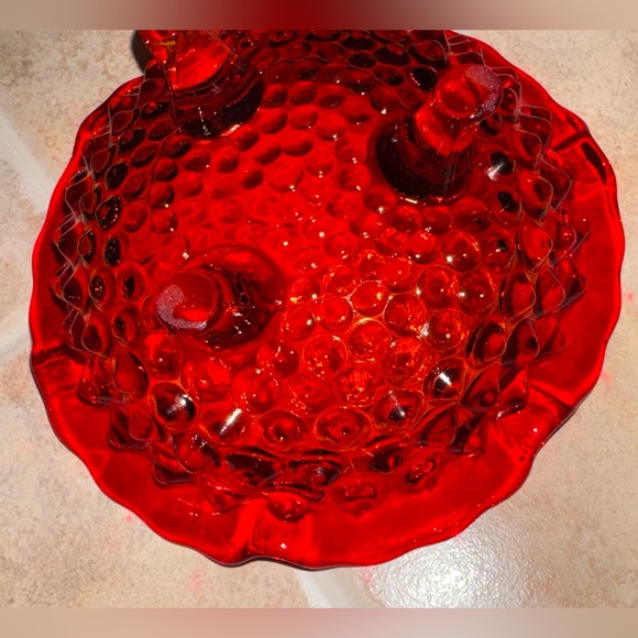 Fenton Amberina Hobnail Footed Bowl✨ - Picture 10 of 16